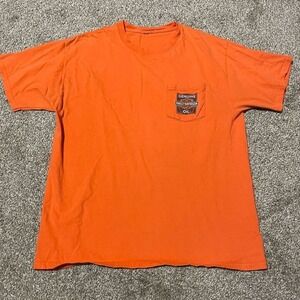 Harley-Davidson Lynchburg Tennessee Orange Pocket Graphic T-Shirt Mens XL